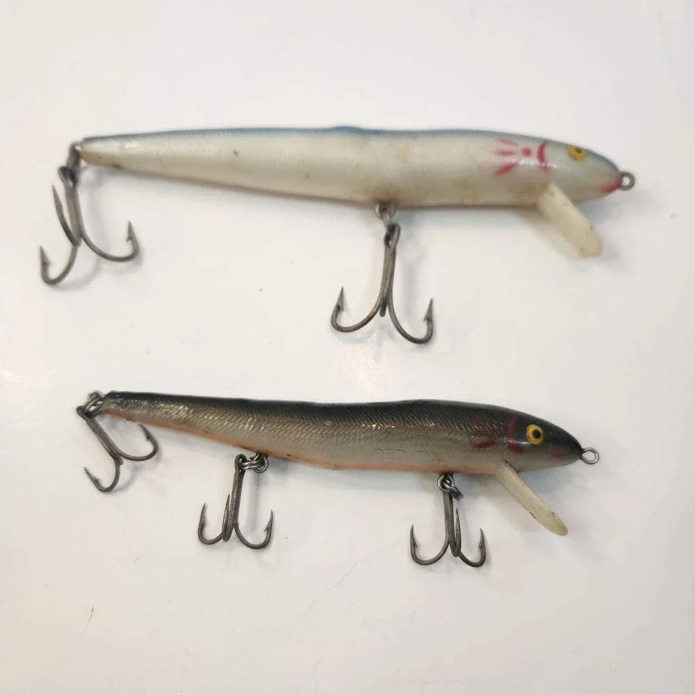 Lot Of 2 Vintage Cotton Cordell Redfin Lures 5-1/2 Inch‎ And 6-1/2 Inch Fishing